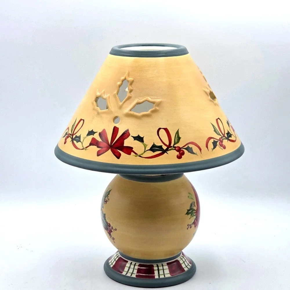 Lenox Winter Greetings Everyday Cardinal Holly 2 Piece‎ Candle Votive Holder NOS